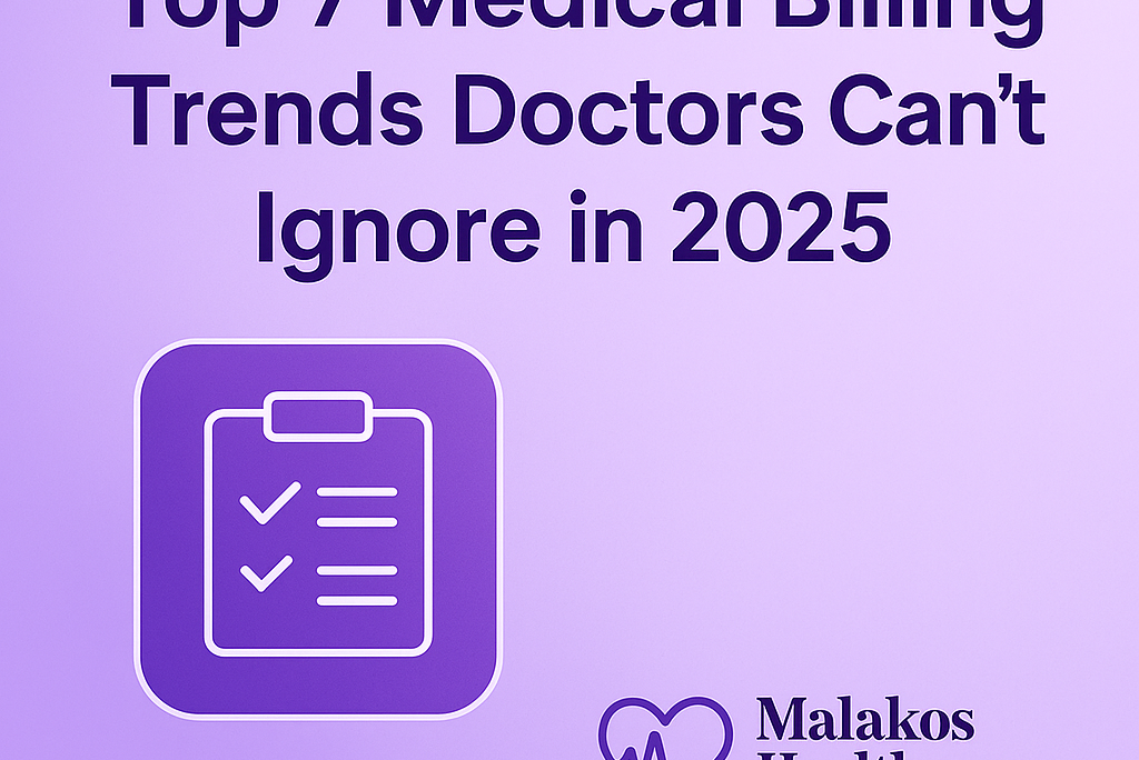 Medical billing trends 2025 banner by Malakos Healthcare Solutions