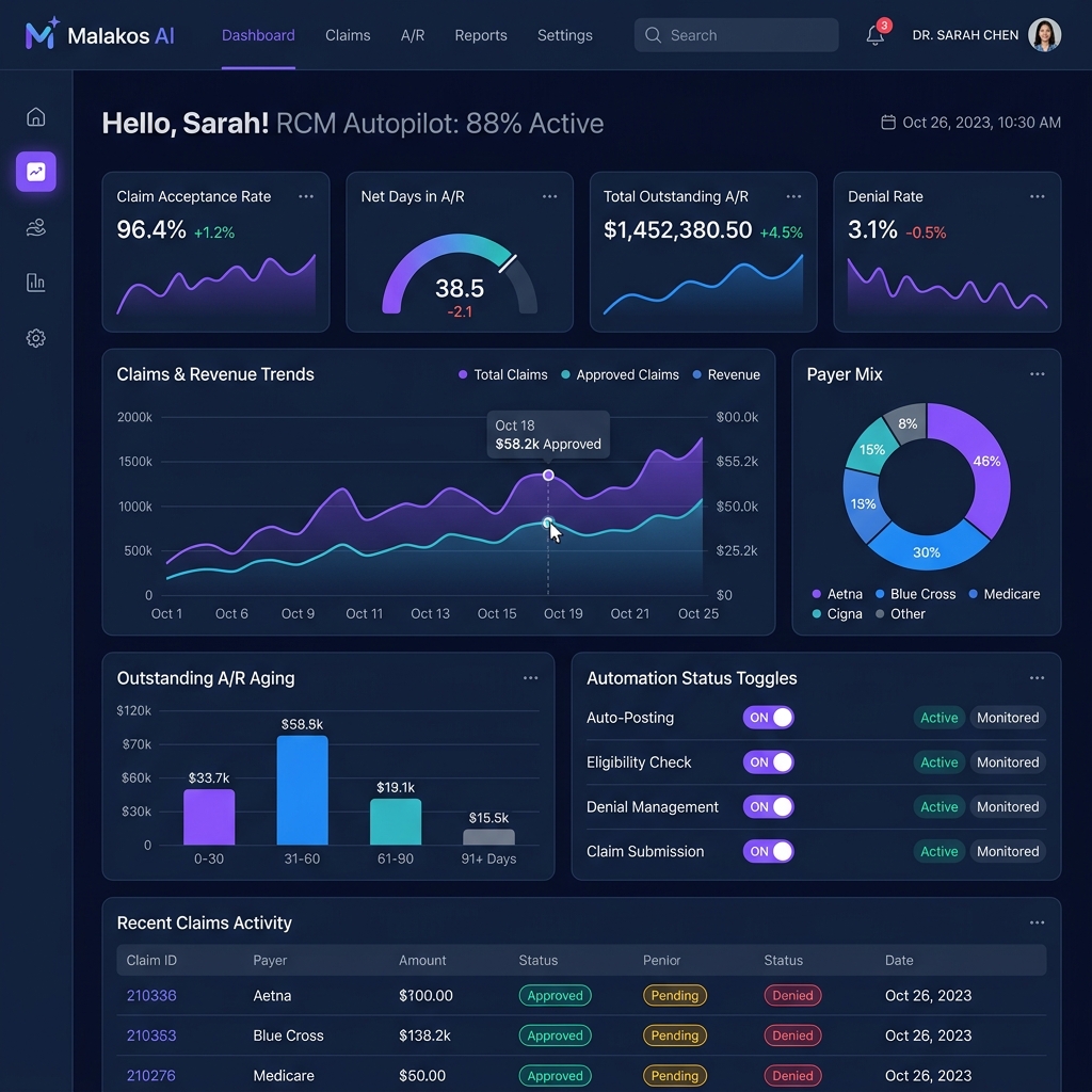 Malakos AI Autopilot Operations Dashboard Preview